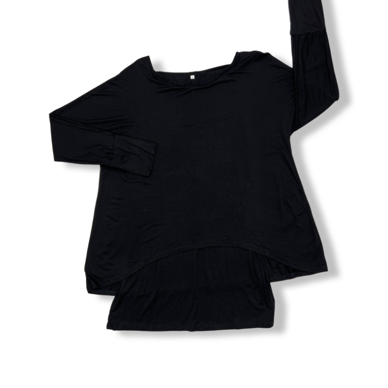 Blusa Con Vuelo En Color Negro La Ropa Americana