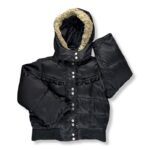 Parka Hanna Andersson Impermeable Térmica De Puffa Con Capucha Negro Niña La Ropa Americana Chile