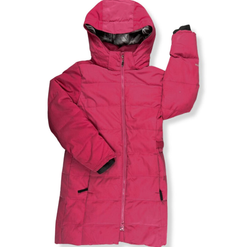 Parka Columbia Impermeable Puffa Largo Con Capucha Rosado Niña La Ropa Americana