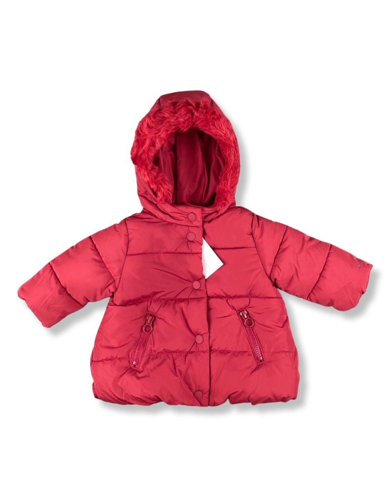 Zara Babygirl Impermeable Termica Con Capucha Rojo Niña | Reciclado | 3-6 Meses
