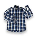 Camisa Casual Faded Glory Manga Larga Cuadrille Azul Hombre La Ropa Americana Chile