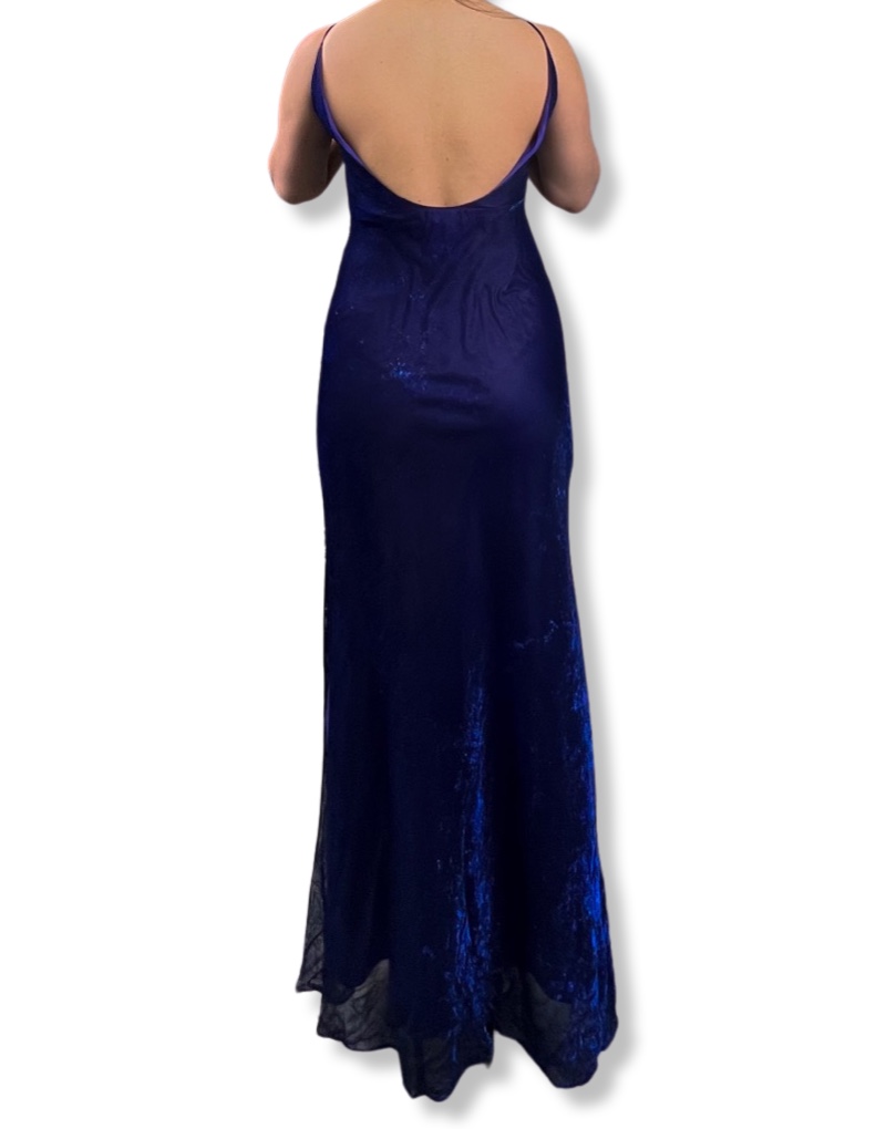 Vestido De Gala Morgan And Co Largo Azul Mujer, Reciclado