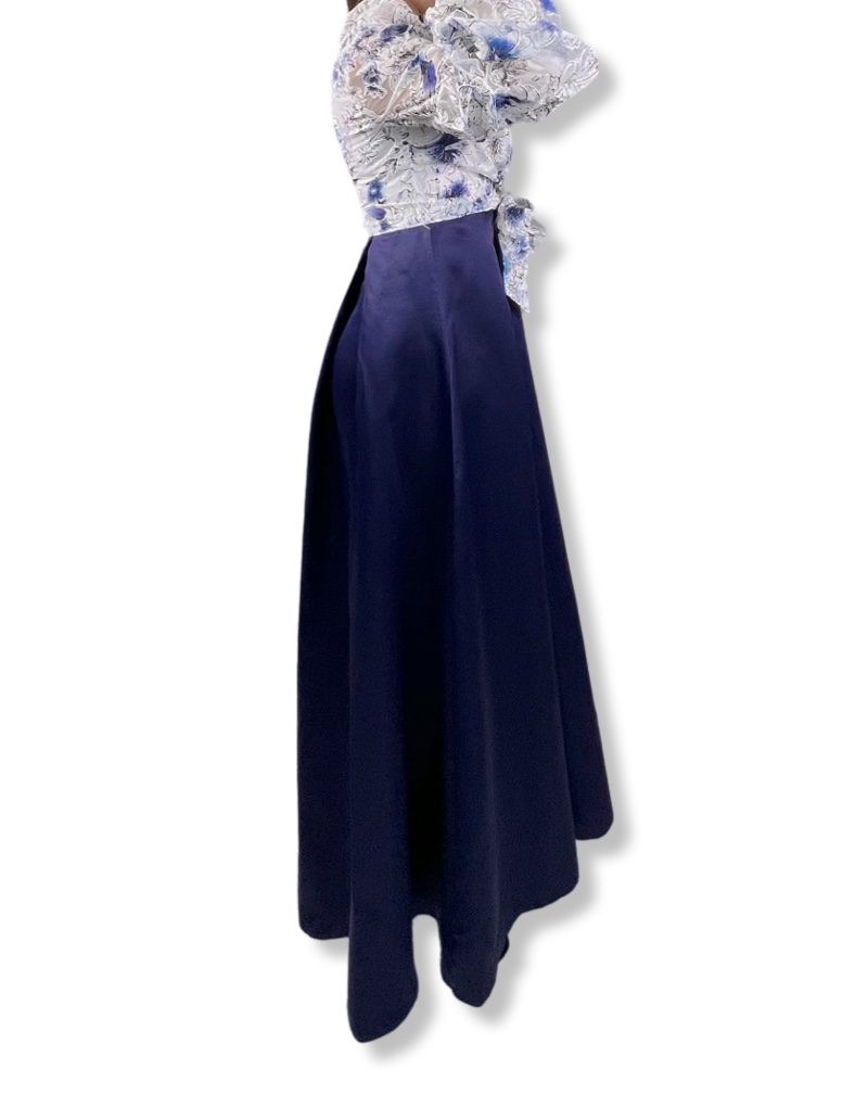 Vestido De Gala Morgan And Co Largo Azul Mujer, Reciclado