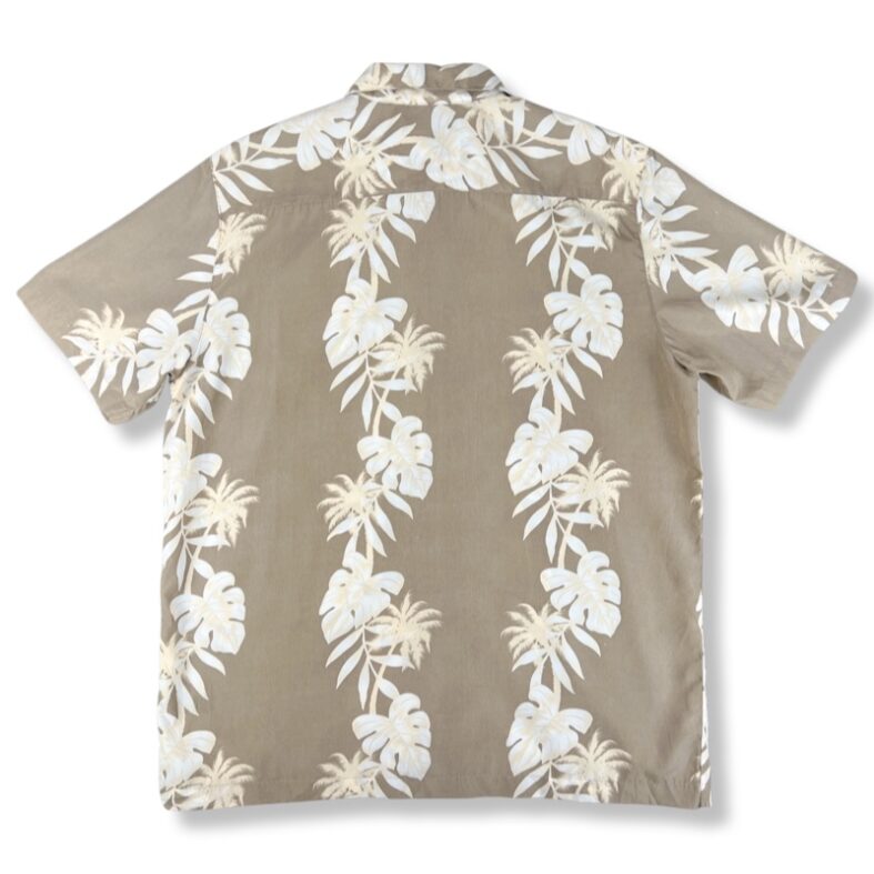 Camisa George Guayabera Hawaiana Con Diseño De Palmeras Beige Hombre La Ropa Americana Chile