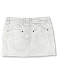Falda Pimkie Corta De Jeans Blanco Mujer Reciclado CH 38