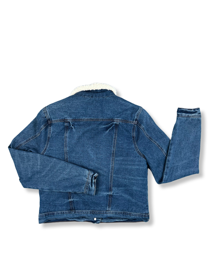 Chaqueta BBJ De Mezclilla Forrada Con Chiporro Azul Mujer Reciclado M