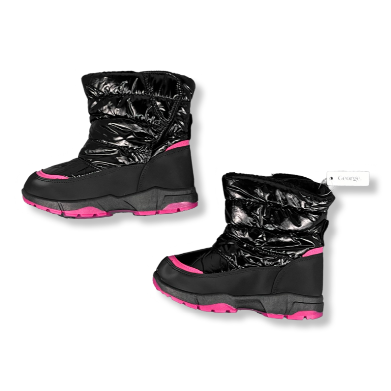 Bota Impermeable Termico Para Nieve Forrado Con Piel Sintética Negro Niña La Ropa Americana Chile