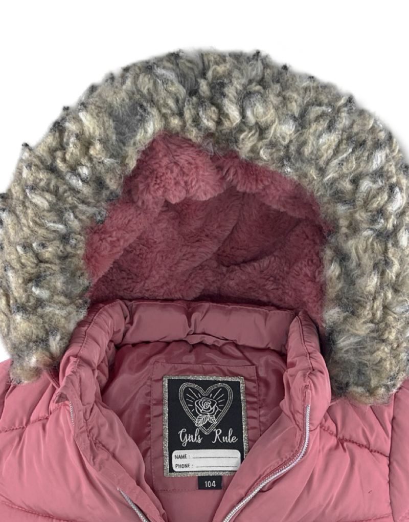 Chaqueta Girls Rule Térmica Con Capucha De Piel Sintética Rosado Niña La Ropa Americana Chile