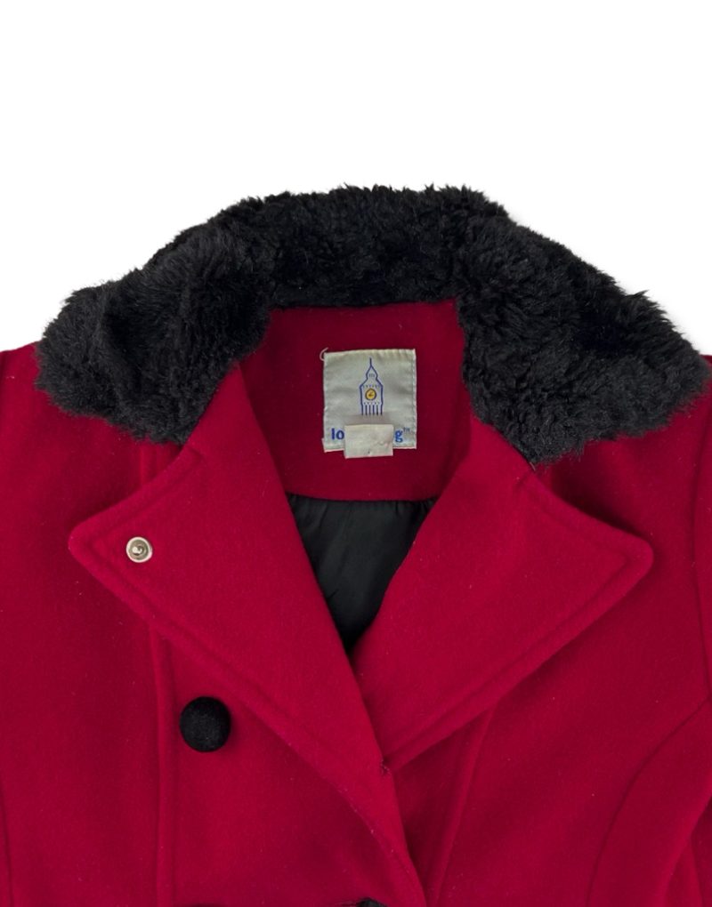 Abrigo LondonFog De Lana Con Botones Rojo Niña La Ropa Americana Chile.