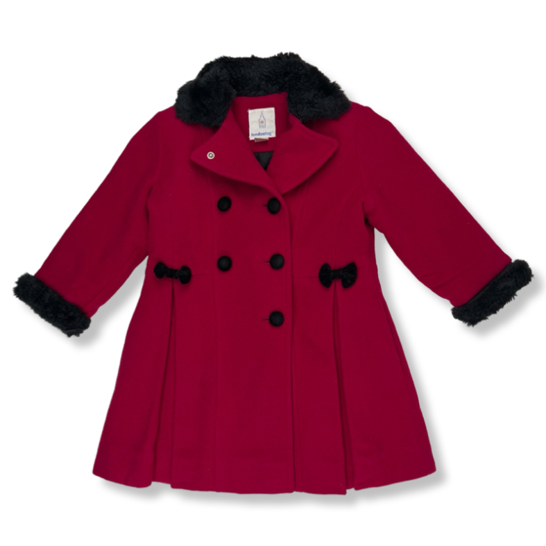 Abrigo LondonFog De Lana Con Botones Rojo Niña La Ropa Americana Chile.