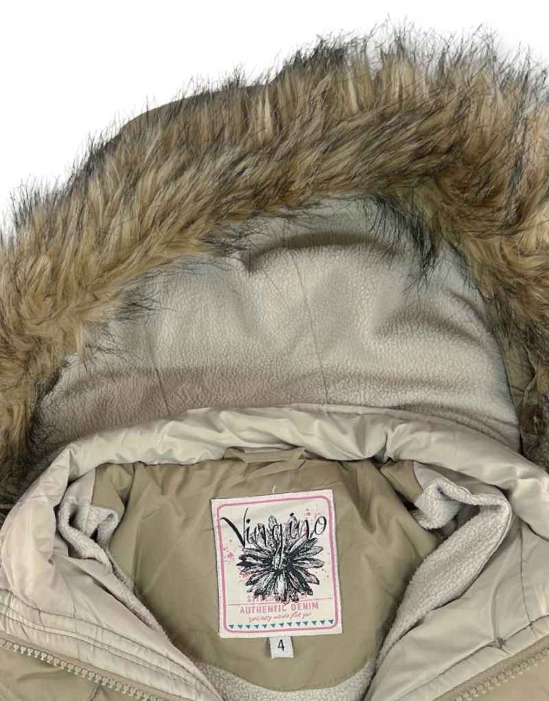 Chaqueta Vingino Térmica Con Capucha De Piel Sintética Beige Niña La Ropa Americana Chile.