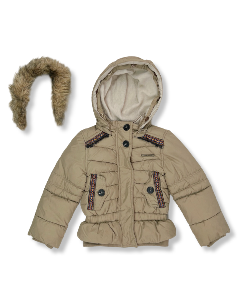 Chaqueta Vingino Térmica Con Capucha De Piel Sintética Beige Niña La Ropa Americana Chile.