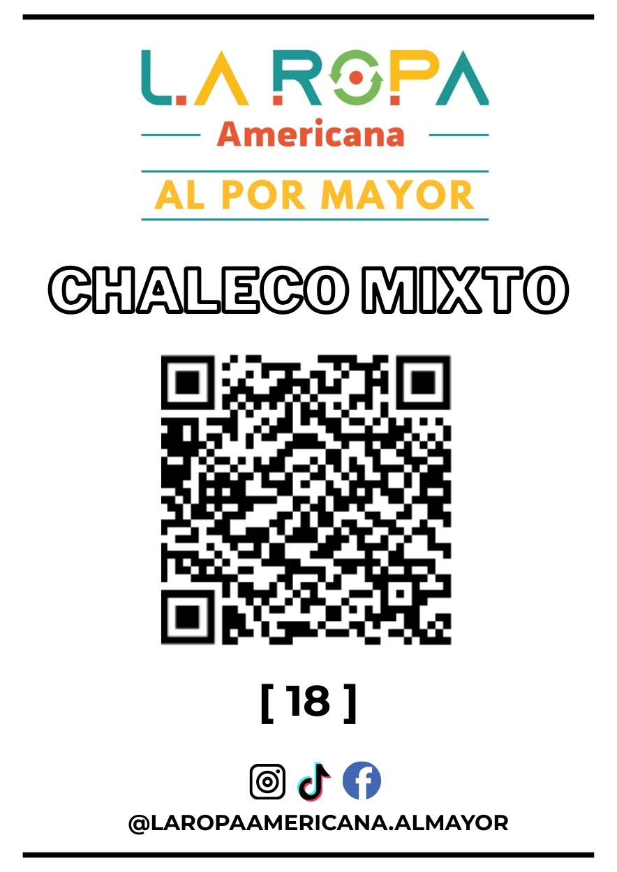 LOTE DE CHALECO MIXTO 20KG PRIMERA (18) | LA ROPA AMERICANA AL POR MAYOR