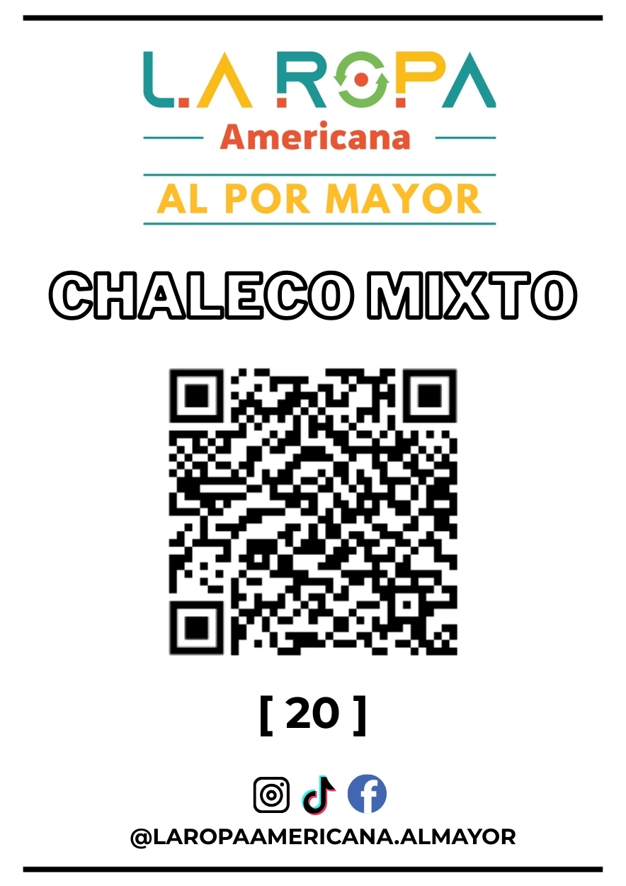 LOTE DE CHALECO MIXTO 20KG PRIMERA (20) | LA ROPA AMERICANA AL POR MAYOR